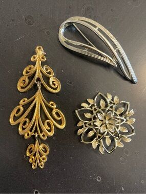 Sarah Coventry Gold and Silver Brooch Trio